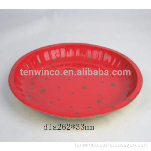 High quality of Circular Tin Tray, , Double-sided Printing Food Tray Wholesale